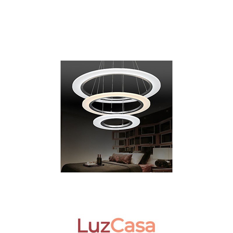 3 anéis DIY forma acrílico pingente luz teto lâmpadas lustre luminárias com