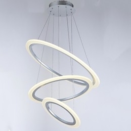 3 Anel DIY Forma Acrílico Pingente Luz Teto Lâmpadas Lustre Iluminação