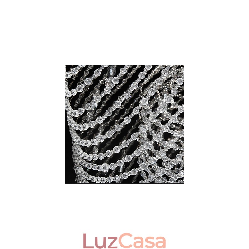 Lustre de cristal cromado clássico tradicional em metal