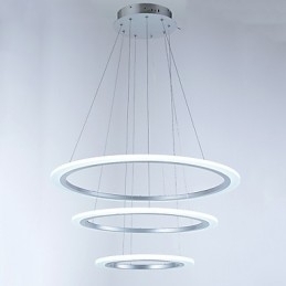 3 Anel DIY Forma Acrílico Pingente Luz Teto Lâmpadas Lustre Iluminação