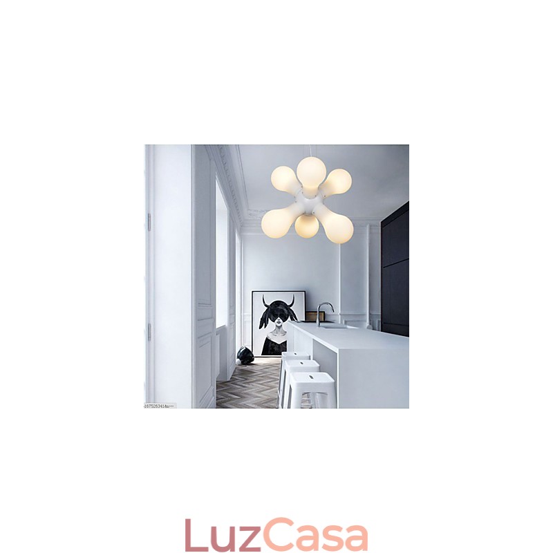 Luminária pendente de vidro simples