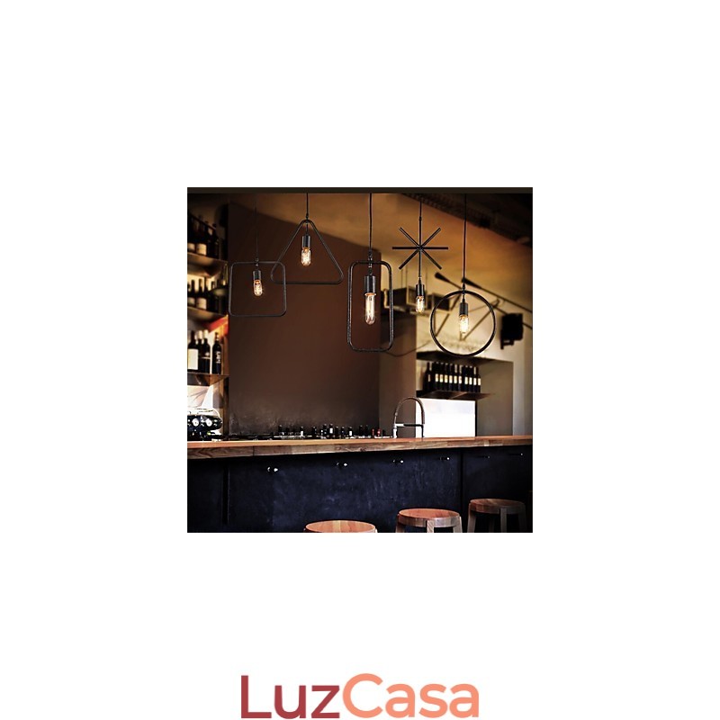 Lustre individual americano retrô de 5 cabeças em forma de ferro