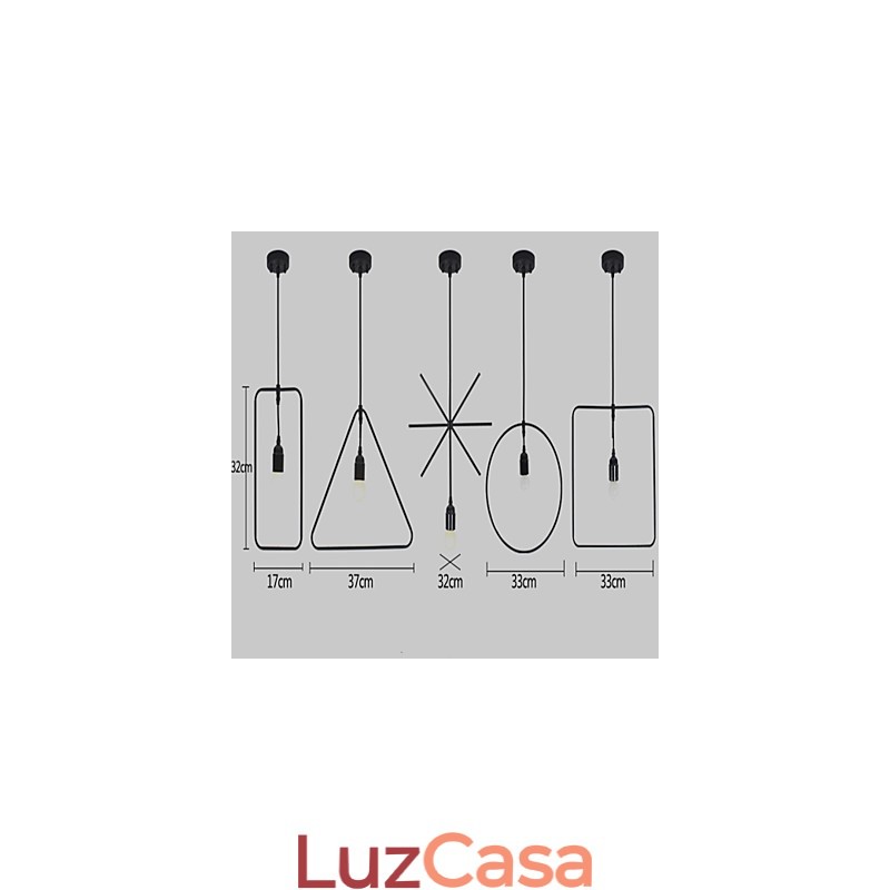 Lustre individual americano retrô de 5 cabeças em forma de ferro