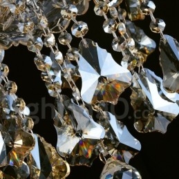 Lustre moderno de cristal K9 cor conhaque retrô com 8 luzes