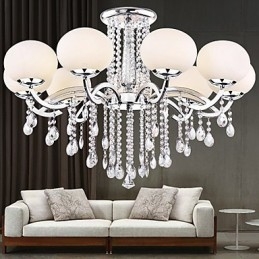 Lustre de Cristal Luxo Moderno Living 9 Luzes