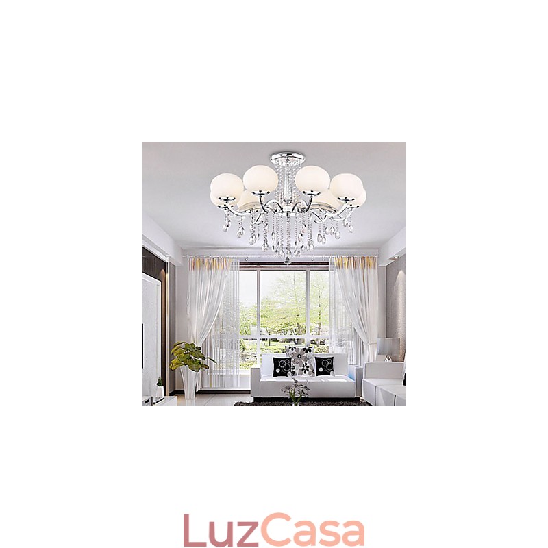 Lustre de Cristal Luxo Moderno Living 9 Luzes