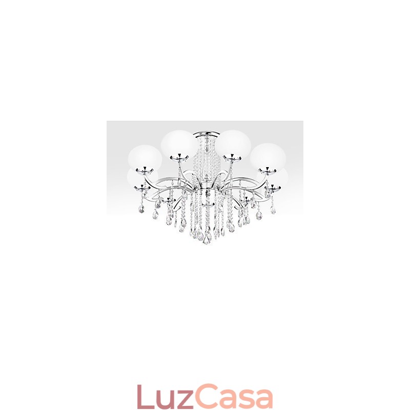Lustre de Cristal Luxo Moderno Living 9 Luzes
