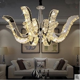 Lâmpada de cristal moderna, luxuosa, vela, luminária pendente de cristal