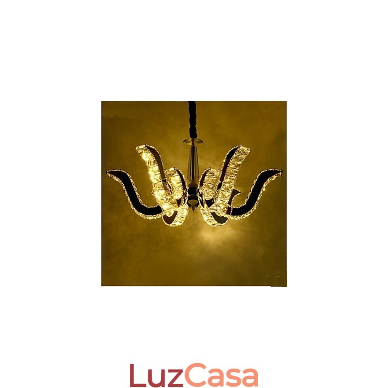 Lâmpada de cristal moderna, luxuosa, vela, luminária pendente de cristal