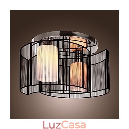 Luminária de Teto Design Moderno 2 Luzes Preto Luminária de Teto Design Moderno 2 Luzes Preto