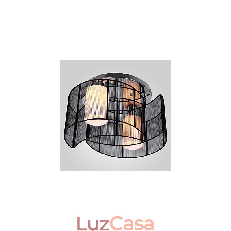 Luminária de Teto Design Moderno 2 Luzes Preto