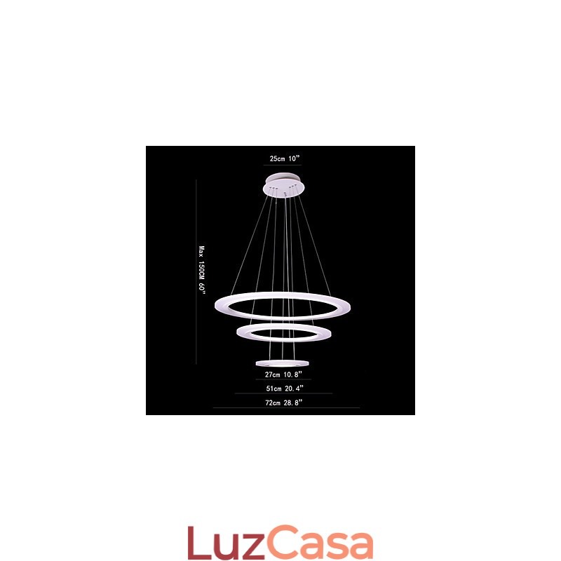 Luminária pendente acrílica moderna contemporânea de 75 watts