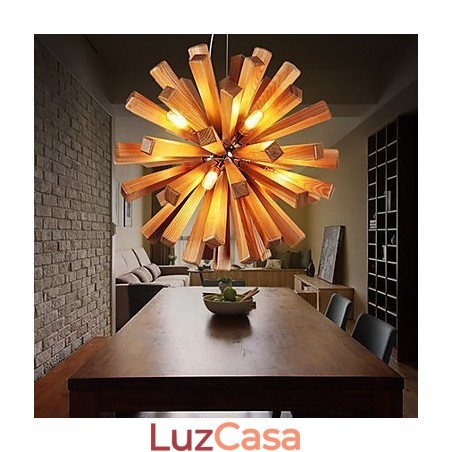Luzes Pendentes Country Madeira Bambu Luzes Pendentes Country Madeira Bambu