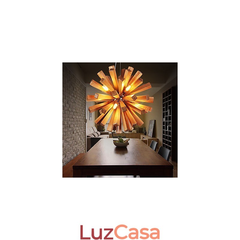 Luzes Pendentes Country Madeira Bambu