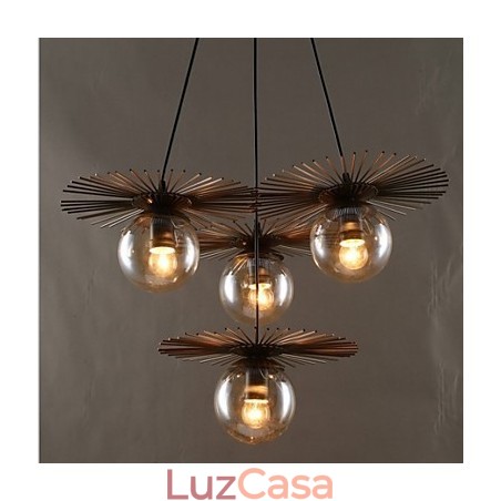Lustre de vidro artístico redondo com esfera de feijão Lustre de vidro artístico redondo com esfera de feijão
