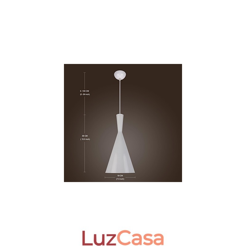 Luminária pendente de metal com pintura retrô country contemporânea moderna