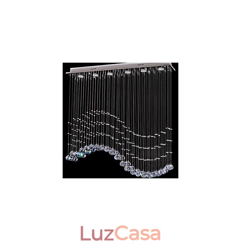 Luminária pendente 6 luzes moderna prata canpoy transparente cristal ondas luminárias de teto