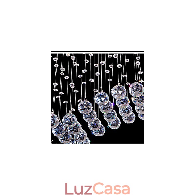 Luminária pendente 6 luzes moderna prata canpoy transparente cristal ondas luminárias de teto
