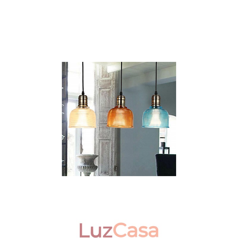 Lustre nórdico pequeno de vitral restaurando formas antigas