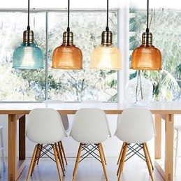 Lustre nórdico pequeno de vitral restaurando formas antigas