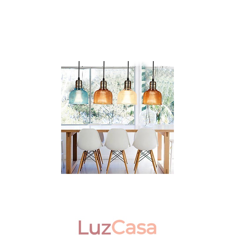 Lustre nórdico pequeno de vitral restaurando formas antigas