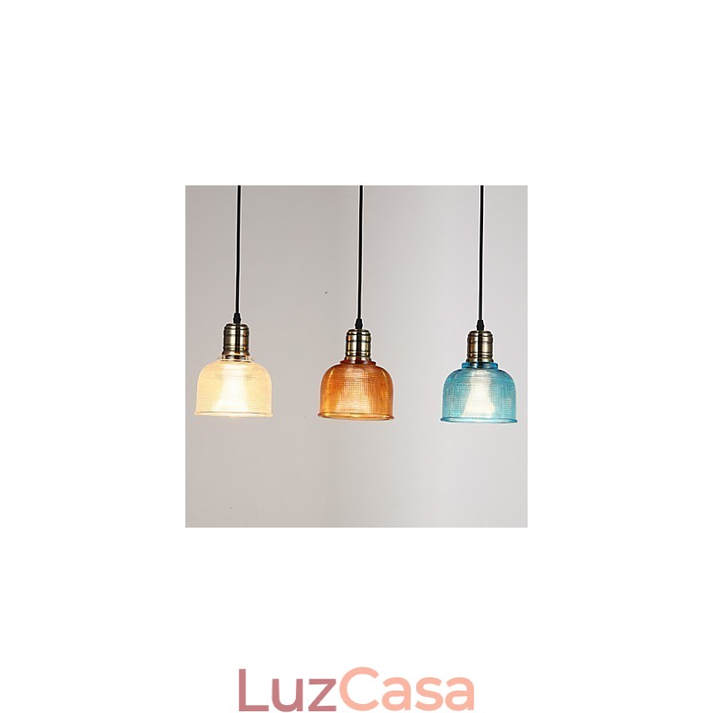 Lustre nórdico pequeno de vitral restaurando formas antigas
