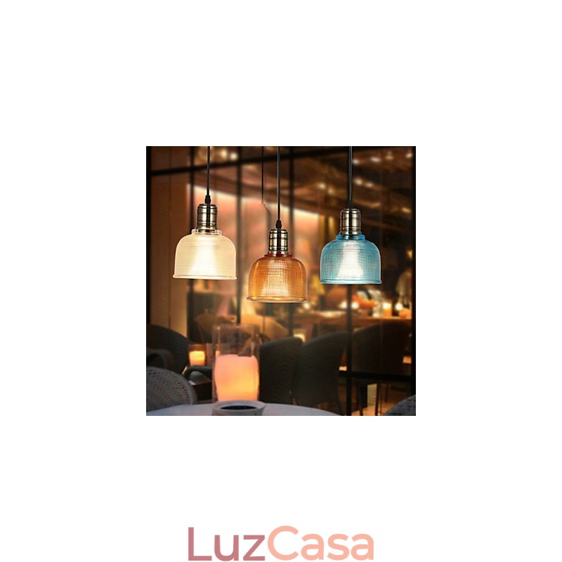 Lustre nórdico pequeno de vitral restaurando formas antigas