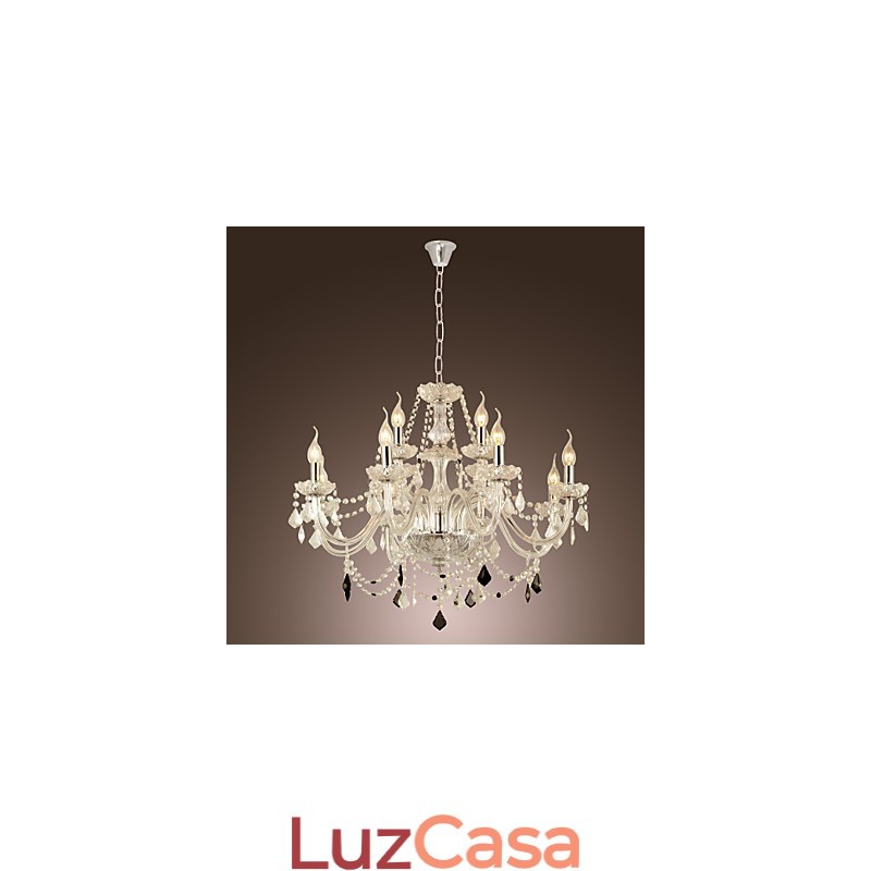 Lustre de vidro galvanizado de cristal rústico Lodge
