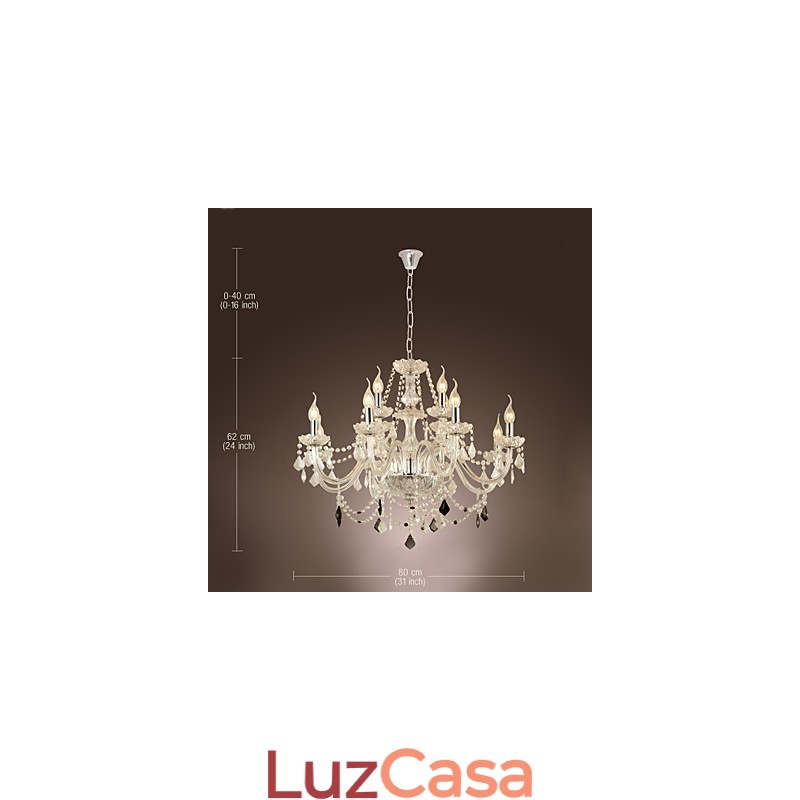 Lustre de vidro galvanizado de cristal rústico Lodge