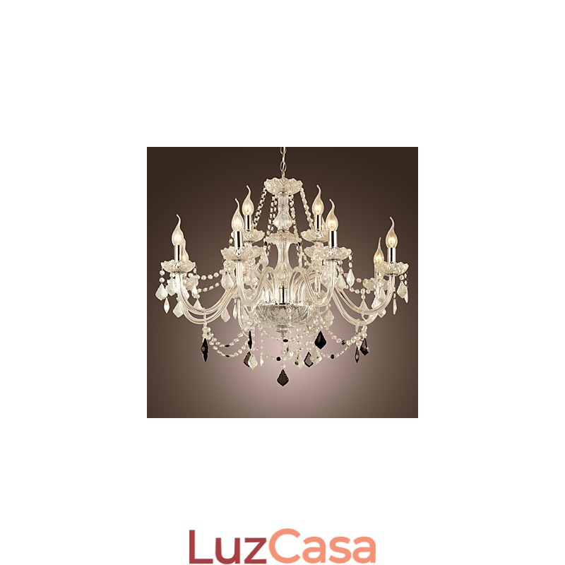 Lustre de vidro galvanizado de cristal rústico Lodge