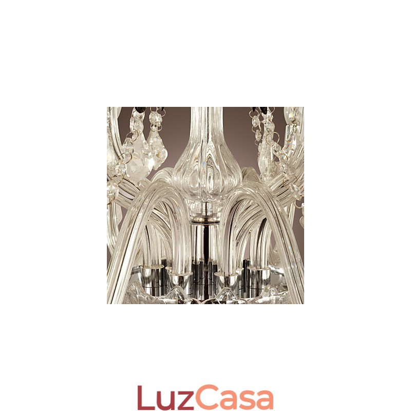 Lustre de vidro galvanizado de cristal rústico Lodge