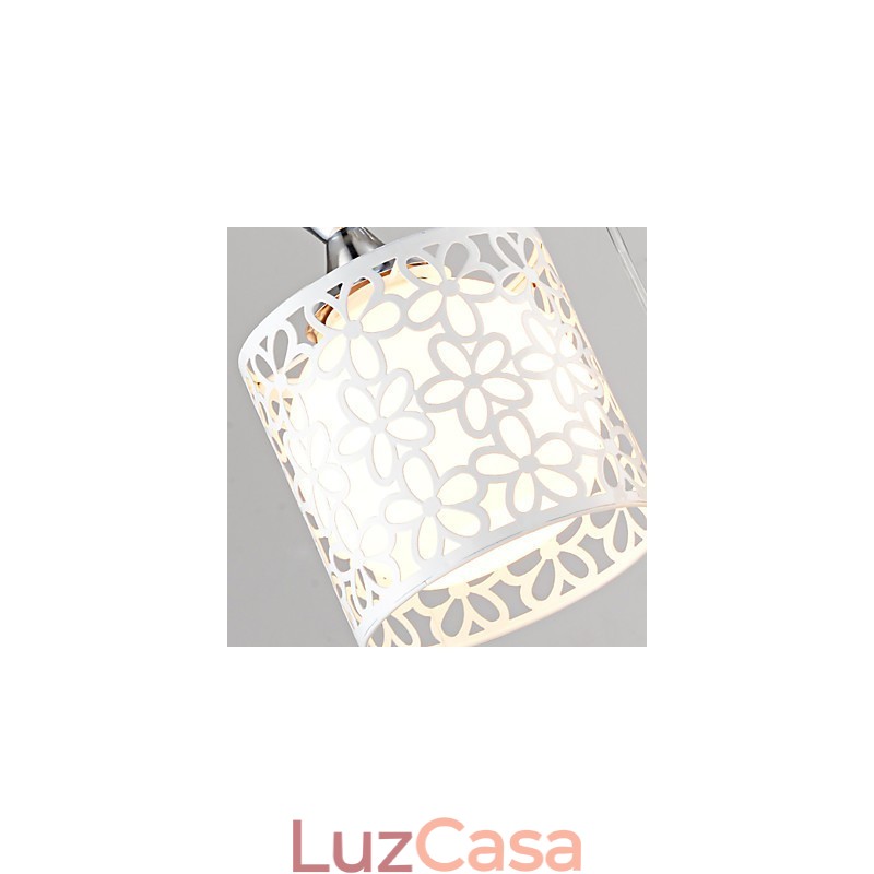 Luminária de ferro forjado contemporânea e contraída com três luzes de cristal criativas