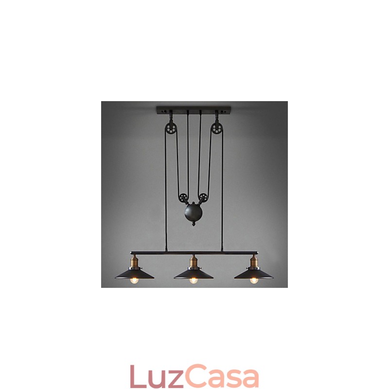 Luminárias pendentes Vintage 3 luzes ST64 Lâmpadas incluídas Sistema Up and Down
