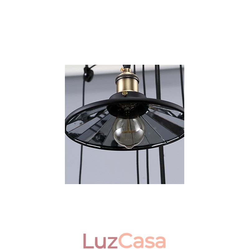 Luminárias pendentes Vintage 3 luzes ST64 Lâmpadas incluídas Sistema Up and Down