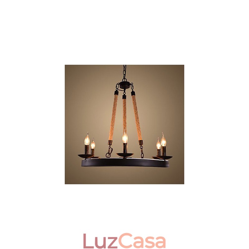 O lustre de corda de ferro do café