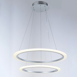 Luminárias de lustre pendente de 2 anéis modernas com