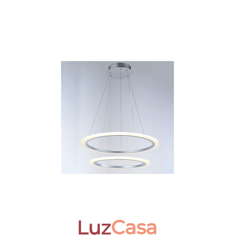 Luminárias de lustre pendente de 2 anéis modernas com