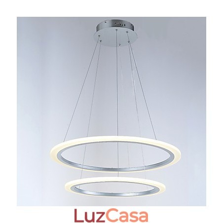 Luminárias de lustre pendente de 2 anéis modernas com Luminárias de lustre pendente de 2 anéis modernas com