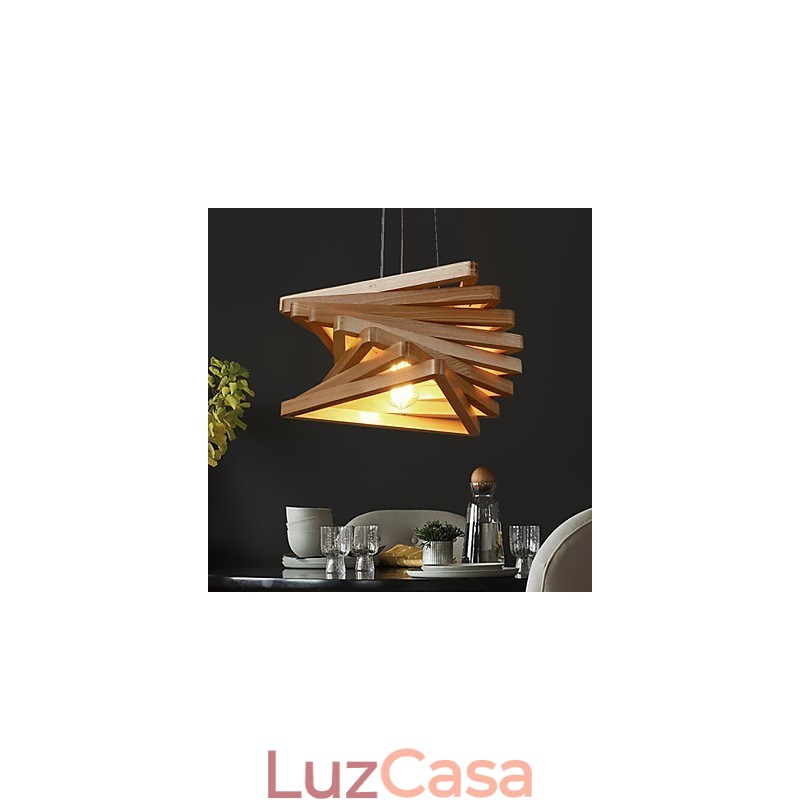 1Pendente de luz tradicional clássico estilo country mini com pintura em madeira e bambu