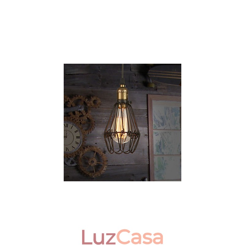 Luminárias pendentes estilo country americano vintage restaurando métodos antigos ferro forjado pequena gaiola droplight