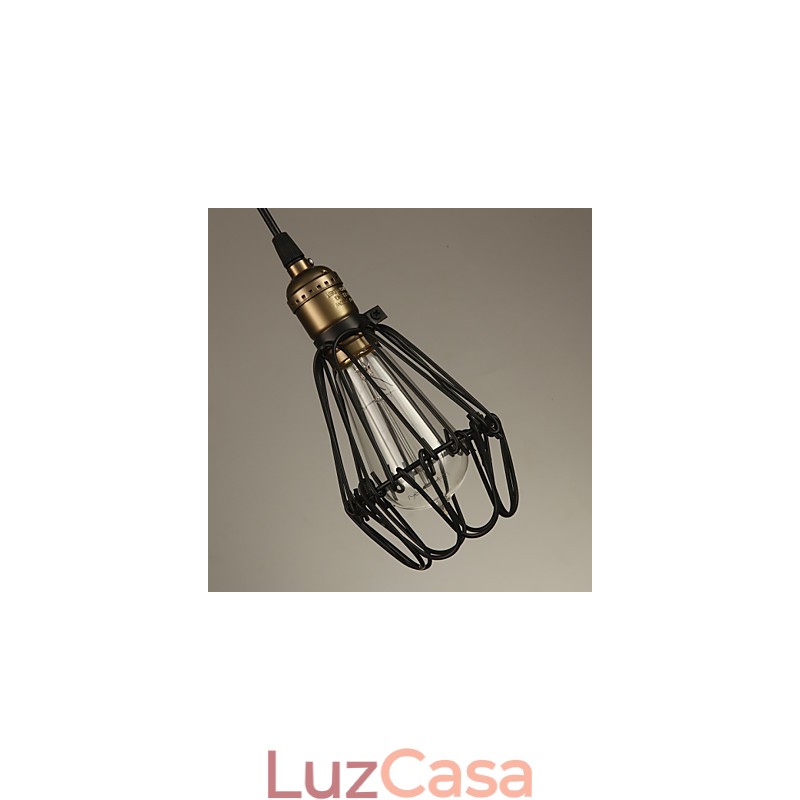 Luminárias pendentes estilo country americano vintage restaurando métodos antigos ferro forjado pequena gaiola droplight