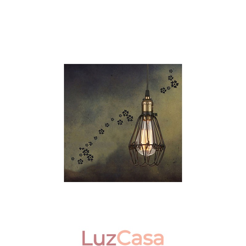 Luminárias pendentes estilo country americano vintage restaurando métodos antigos ferro forjado pequena gaiola droplight