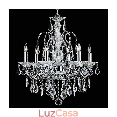 Lustre de cristal cromado clássico tradicional em metal Lustre de cristal cromado clássico tradicional em metal