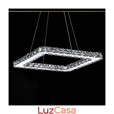 Lustre moderno contemporâneo de cristal galvanizado em metal