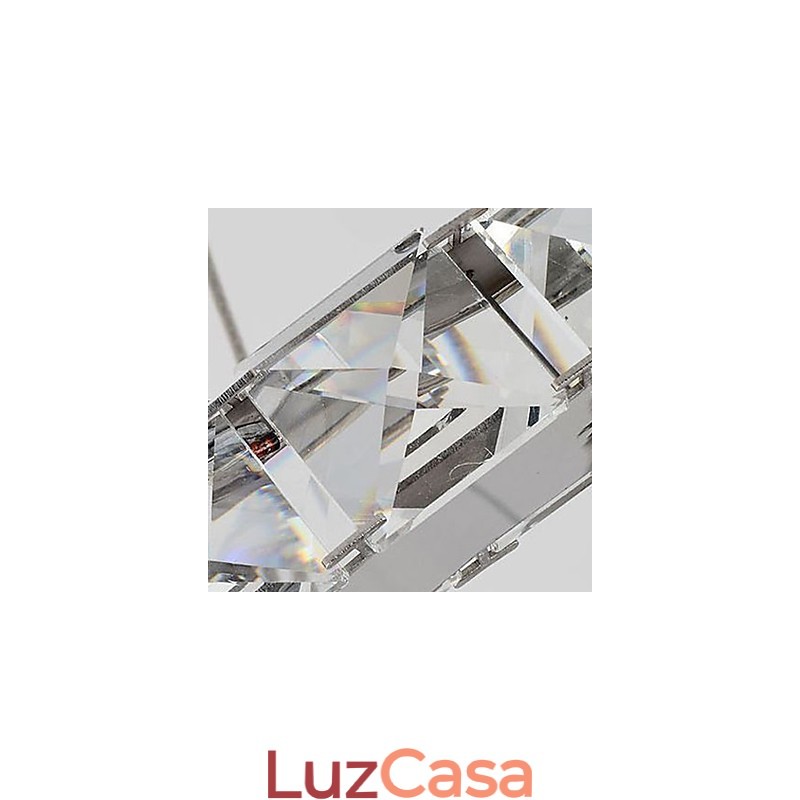 Lustre moderno contemporâneo de cristal galvanizado em metal