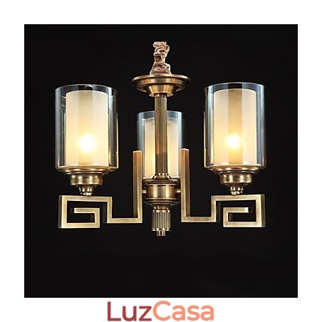 Lâmpada de estilo chinês Lâmpada de cobre Lâmpada de cobre