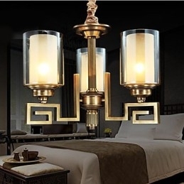 Lâmpada de estilo chinês Lâmpada de cobre Lâmpada de cobre