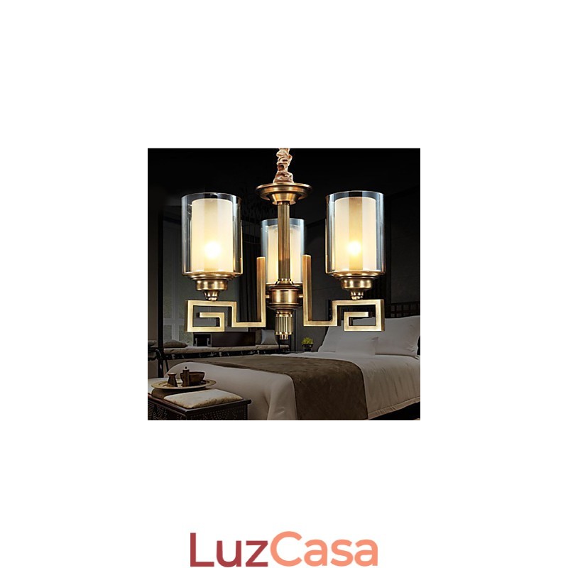 Lâmpada de estilo chinês Lâmpada de cobre Lâmpada de cobre