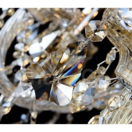 Lustre moderno de cristal K9 cor conhaque retrô com 8 luzes