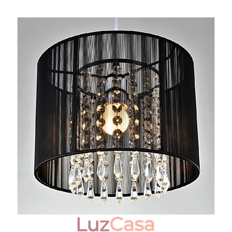 Luminária pendente moderna contemporânea de cristal cromado em metal Luminária pendente moderna contemporânea de cristal cromado em metal